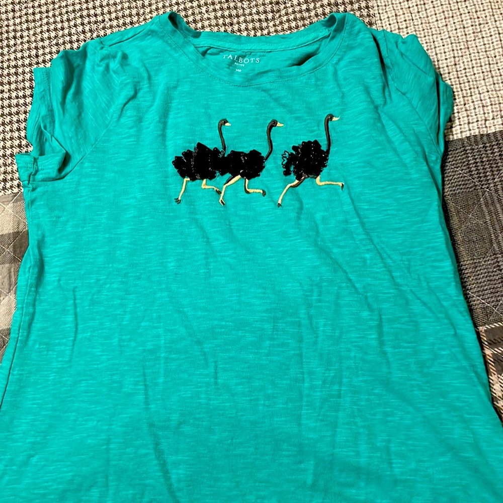 Talbot top super cute with sequins ostrichs